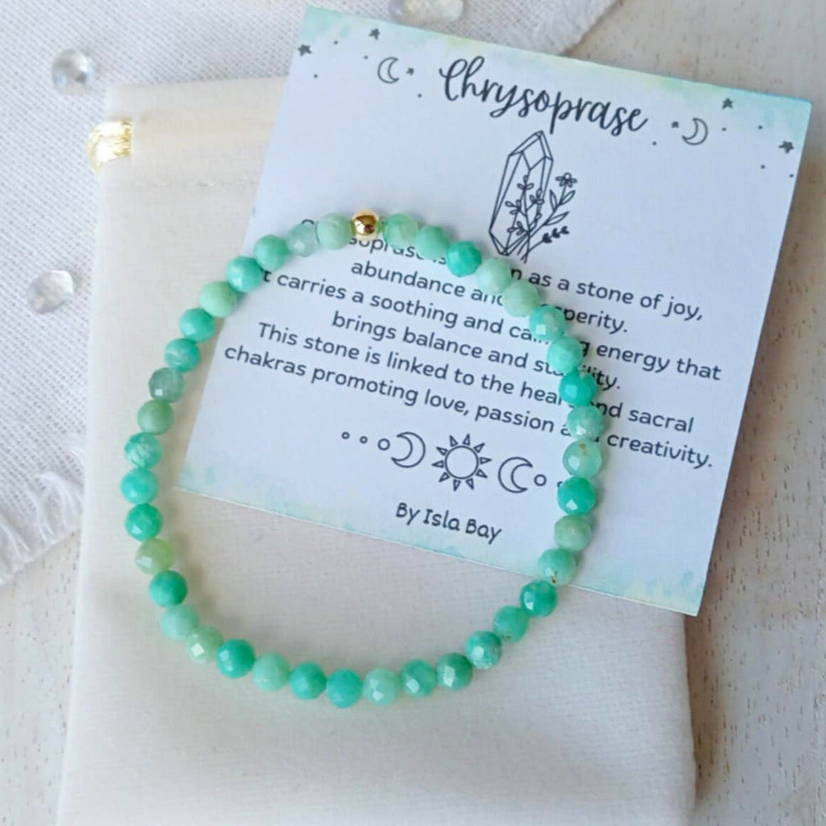 CHRYSOPRASE Bracelet, Faceted Gemstones.
